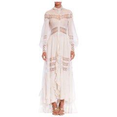 Morphew Atelier White Victorian Cotton & Lace Oversized Gown