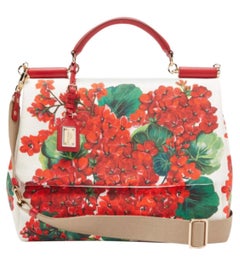 Dolce & Gabbana Red Geranium
printed Sicily top handle bag
