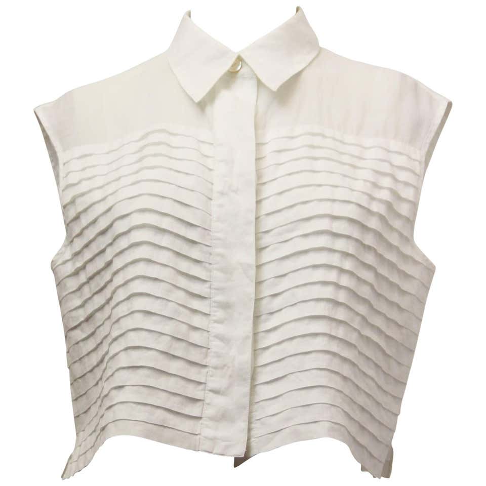 80s Chanel Pleated Front Midi Blouse at 1stDibs | chanel 80s, 80's chanel