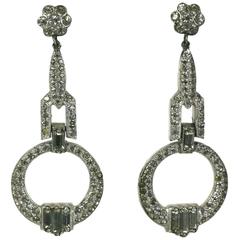 Art Deco Crystal Paste Pendant Earrings 10