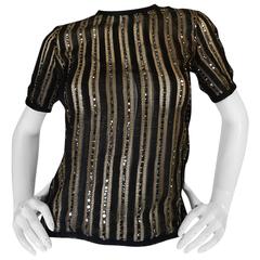 Vintage 1970s Yves Saint Laurent True Haute Couture Silk Sequin Top