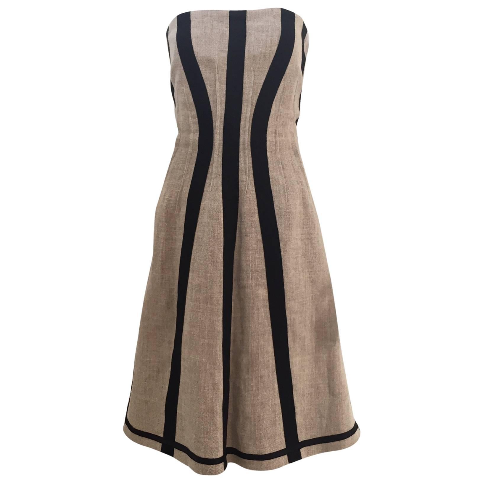 DOLCE & GABBANA linen strapless dress For Sale