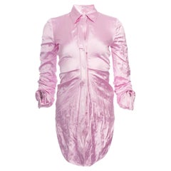 Pre-Loved Alexander Wang Women's Pink Ruched Detail Satin Shirt