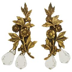 Retro Floral Crystal Earrings by Joseff of Hollywood