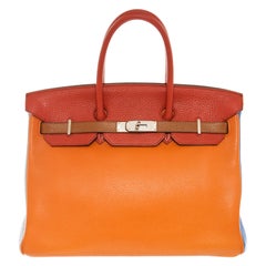 Vintage Hermes Birkin 35cm Multicolor Clemence Handbag