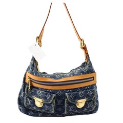 Louis Vuitton Blue Monogram Denim Leather Baggy GM Shoulder Bag