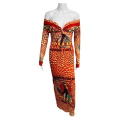 Jean Paul Gaultier Soleil S/S 1999 Amour au Soleil schulterfreies Maxikleid aus Mesh