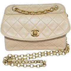 Chanel 1989-1991 Vintage Gesteppte Mini-Klappe Tasche