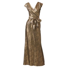 Vintage Yves Saint Laurent Rive Gauche Gold Lame Evening Ensemble