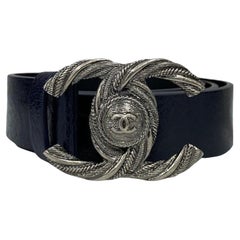 Chanel Belt Blue Logo CC