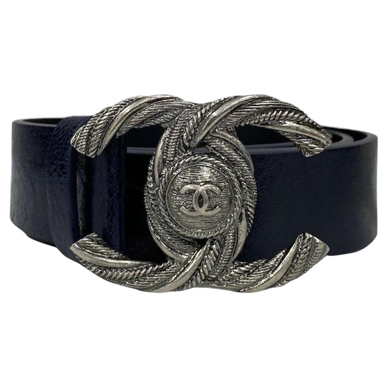 Chanel Belt Blue Logo CC at 1stDibs