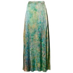 Vintage Hand Painted Silk Maxi Skirt 7