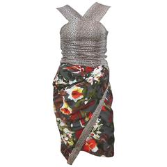 1980s Spazio Italian 3-Piece Exotic Tropical Sarong Skirt Ensemble