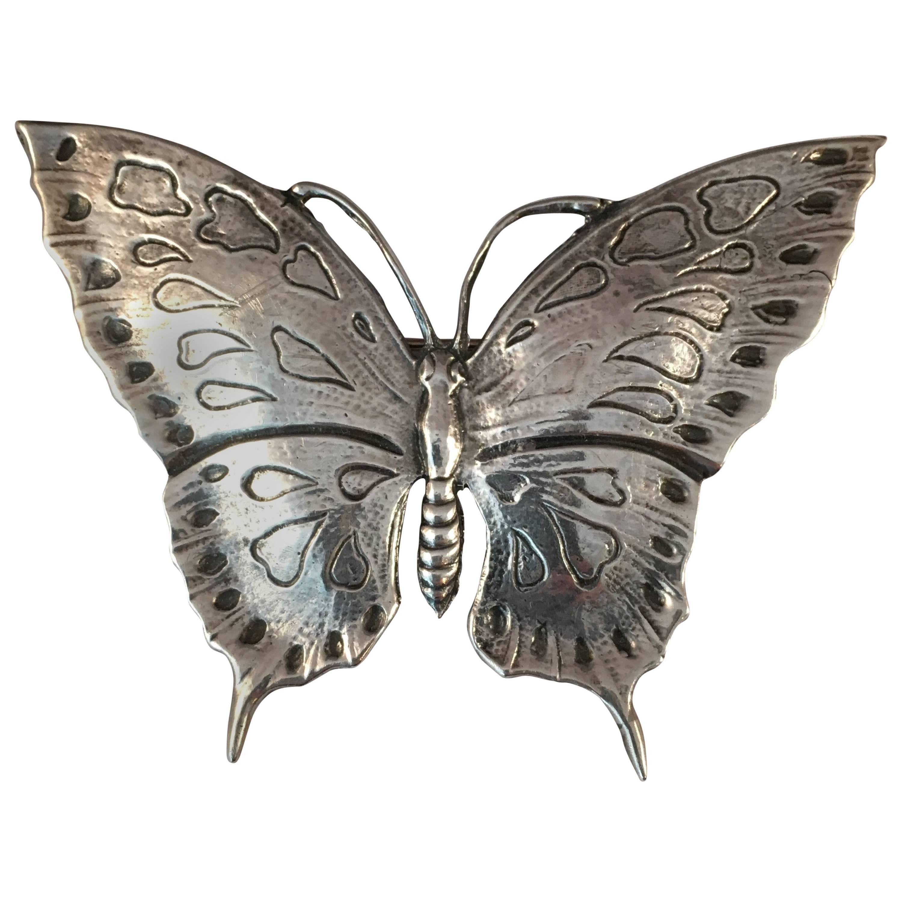 Cini Sterling Butterfly Brooch For Sale
