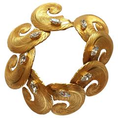 Dominique Aurientis Goldtone Feather Bracelet 11