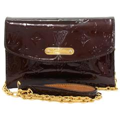 Louis Vuitton Bel Air Purple Amarate Vernis Leather Shoulder Wallet