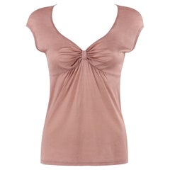 ALEXANDER McQUEEN S/S 2001 "Voss" Pink Mauve Cap Sleeve Gathered Ruched Bow Top