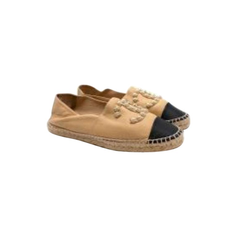 Chanel Slingback Espadrille Sandals Beige Leather and Rope main image 0