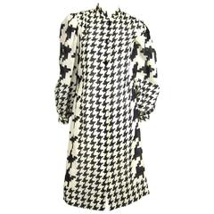 Pauline Trigere Black and White Hounds tooth Shift dress 7