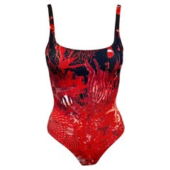 Jean Paul Gaultier Soleil S/S 1999 Sea Life Print Bodysuit Swimwear Swimsuit