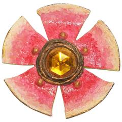 Adorable 1960s Enid Collins Papier Mache Flower Brooch 4
