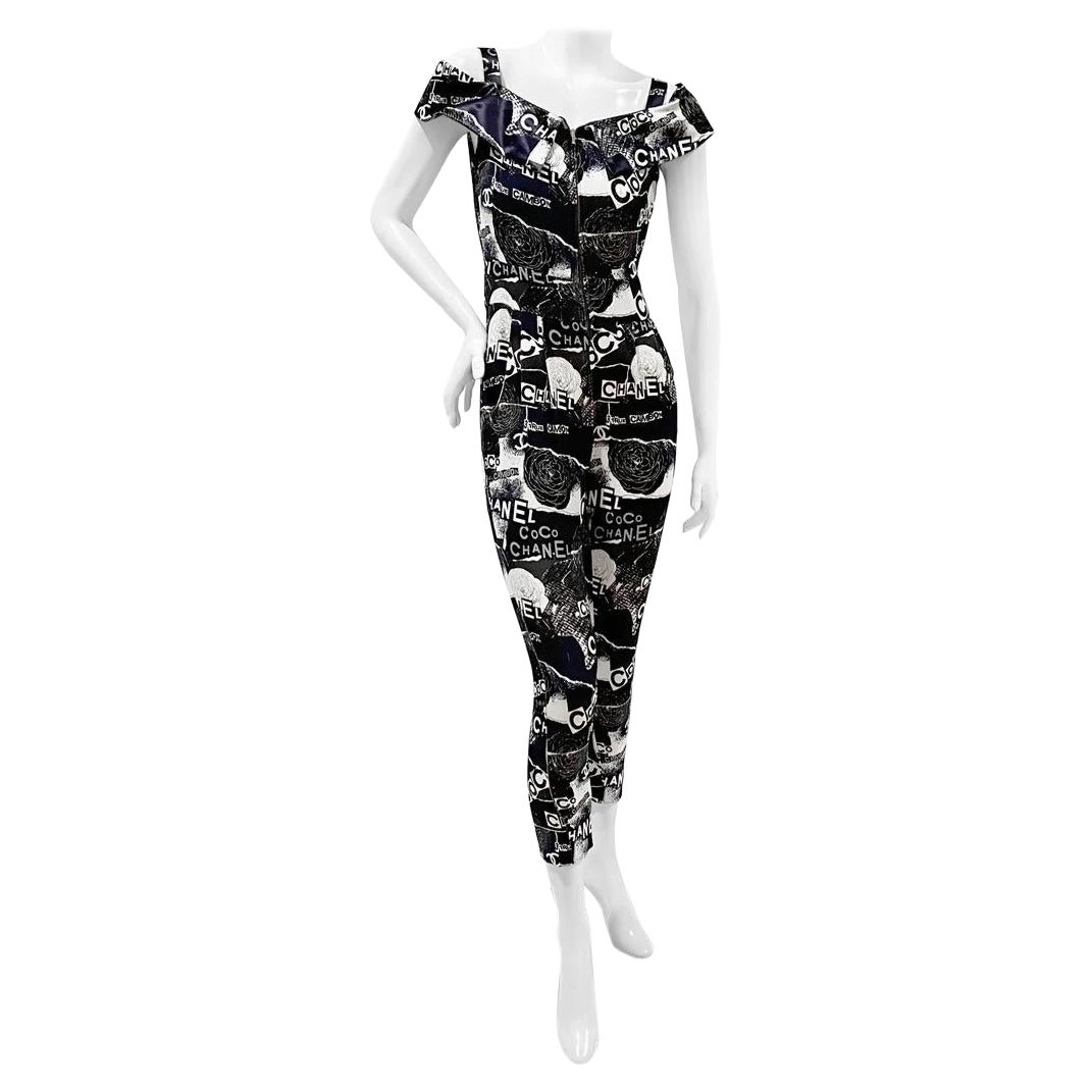 Chanel Logo Print Sleeveless Jumpsuit SS2020 For Sale
