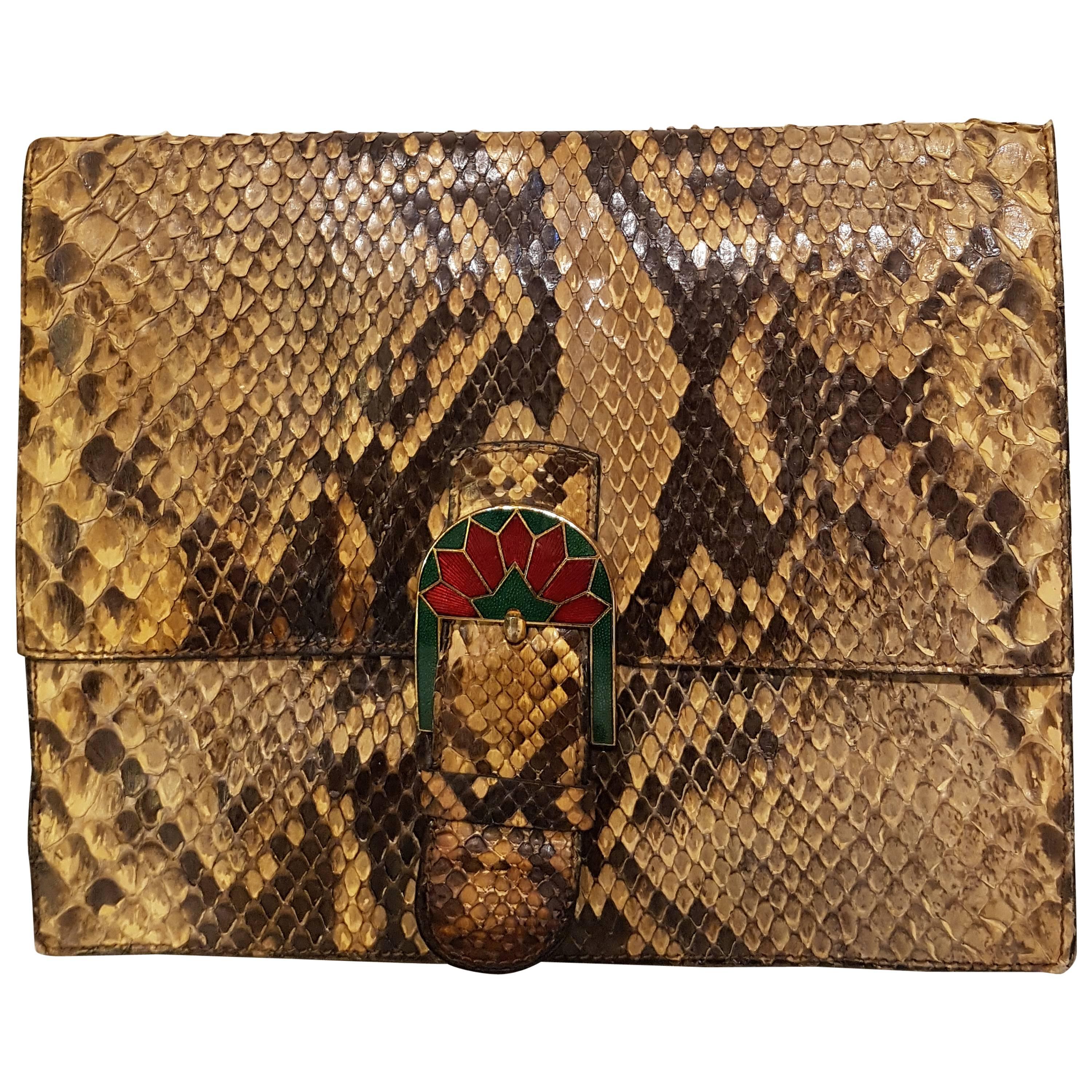 1980s Fendi python skin bag 