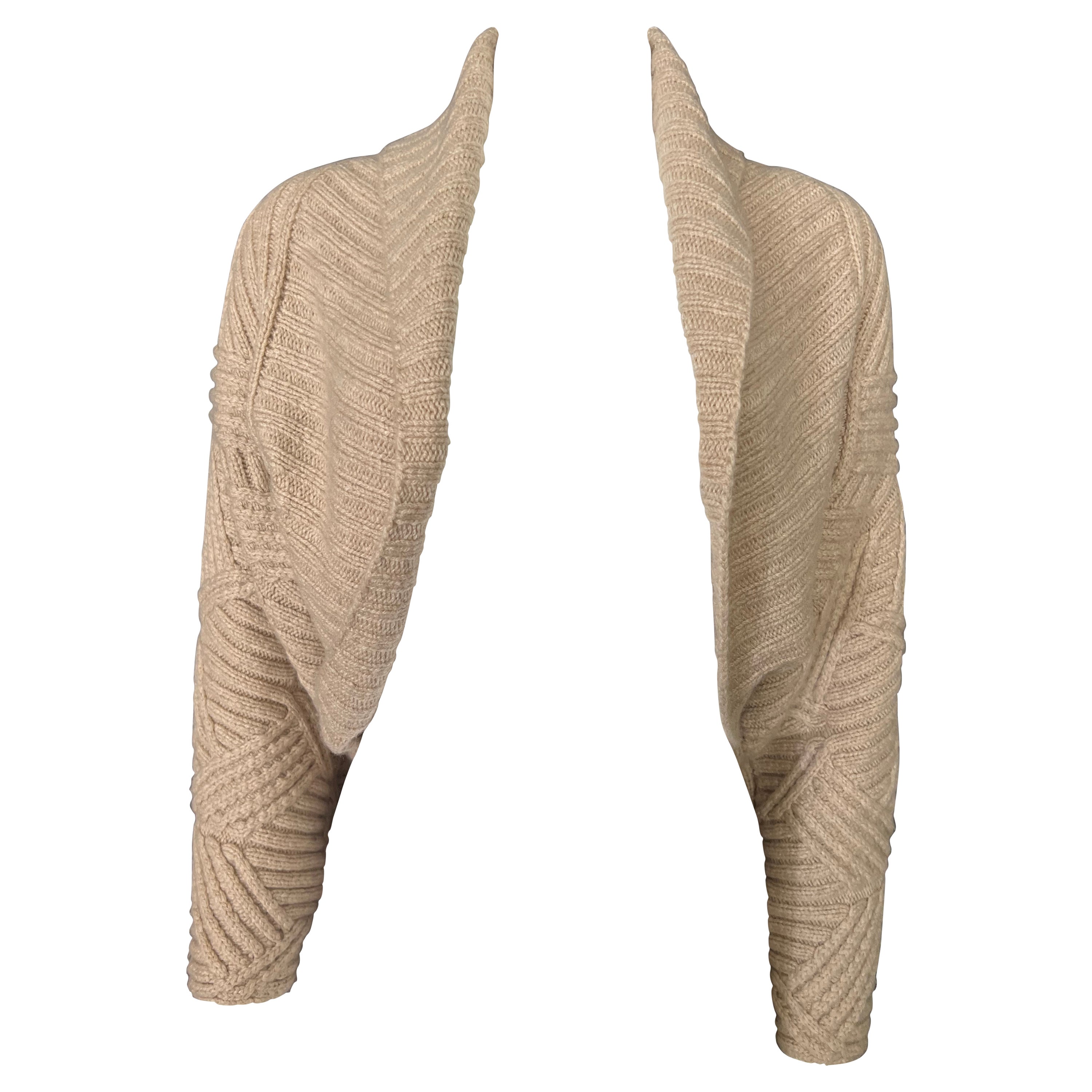 Vintage Oscar de la Renta Beige Cardigan Sweater, Size Small