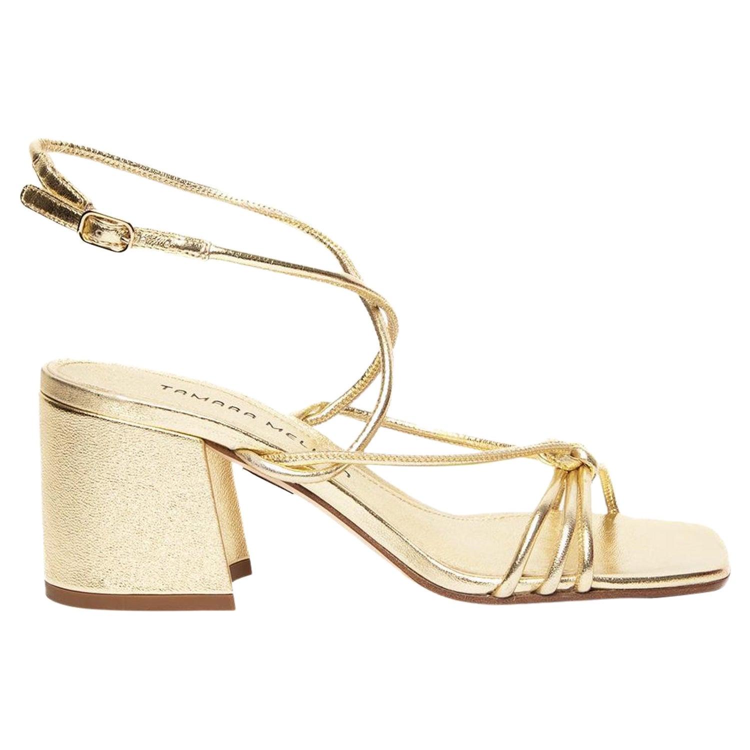 Tamara Mellon Women's Strappy Block Heeled Sandals For Sale at 1stDibs