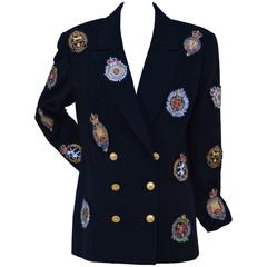 Rare CHANEL Embroidered Beaded Patches  Jacket 38 Mint 