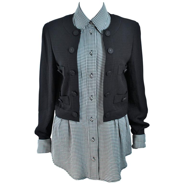 MOSCHINO Cheap and Chic Plaid Double Layer Jacket with Plaid Shirt Size
