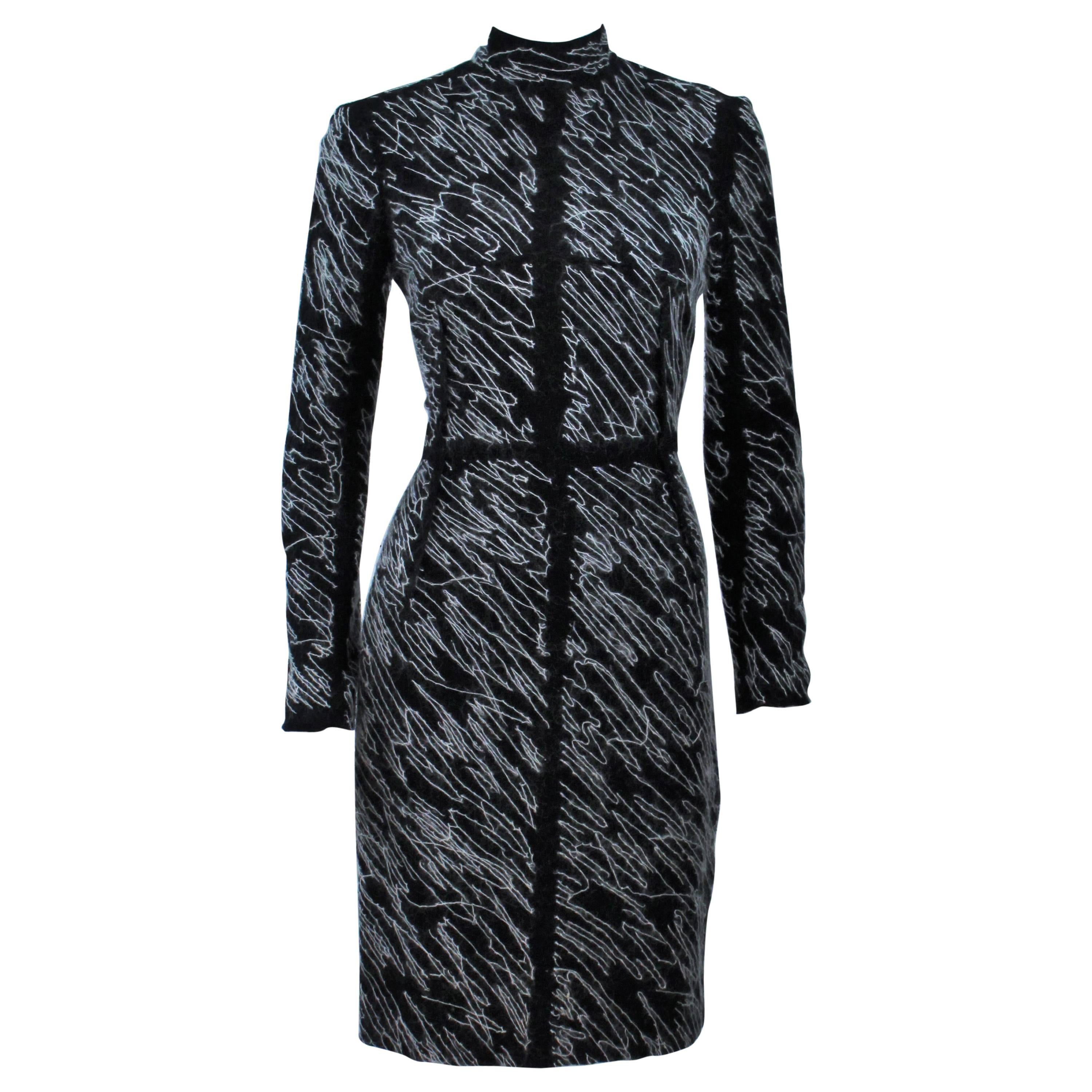 PROENZA SCHOULER Black & White Contrast Wool Dress Size 8