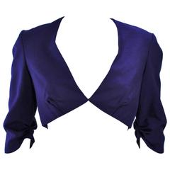 ELIZABETH MASON COUTURE Purple Silk Bolero 'Made to Order' Sample Size 2 6