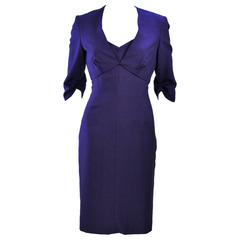 ELIZABETH MASON COUTURE Purple Silk Spaghetti Strap Cocktail Dress Made to Order 1