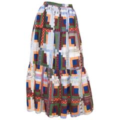 Vintage c.1980 Ralph Lauren Western Prairie Patchwork 'Quilt' Skirt
