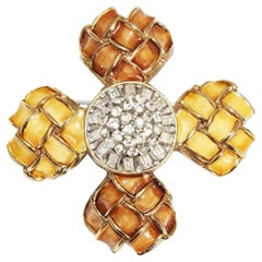 Rare & Gorgeous Vintage KJL Brooch by Zaha Hadid, 60s