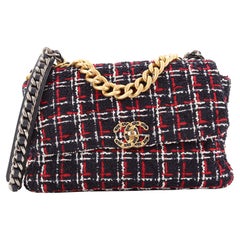 Chanel 19 Flap Bag Quilted Tweed Large