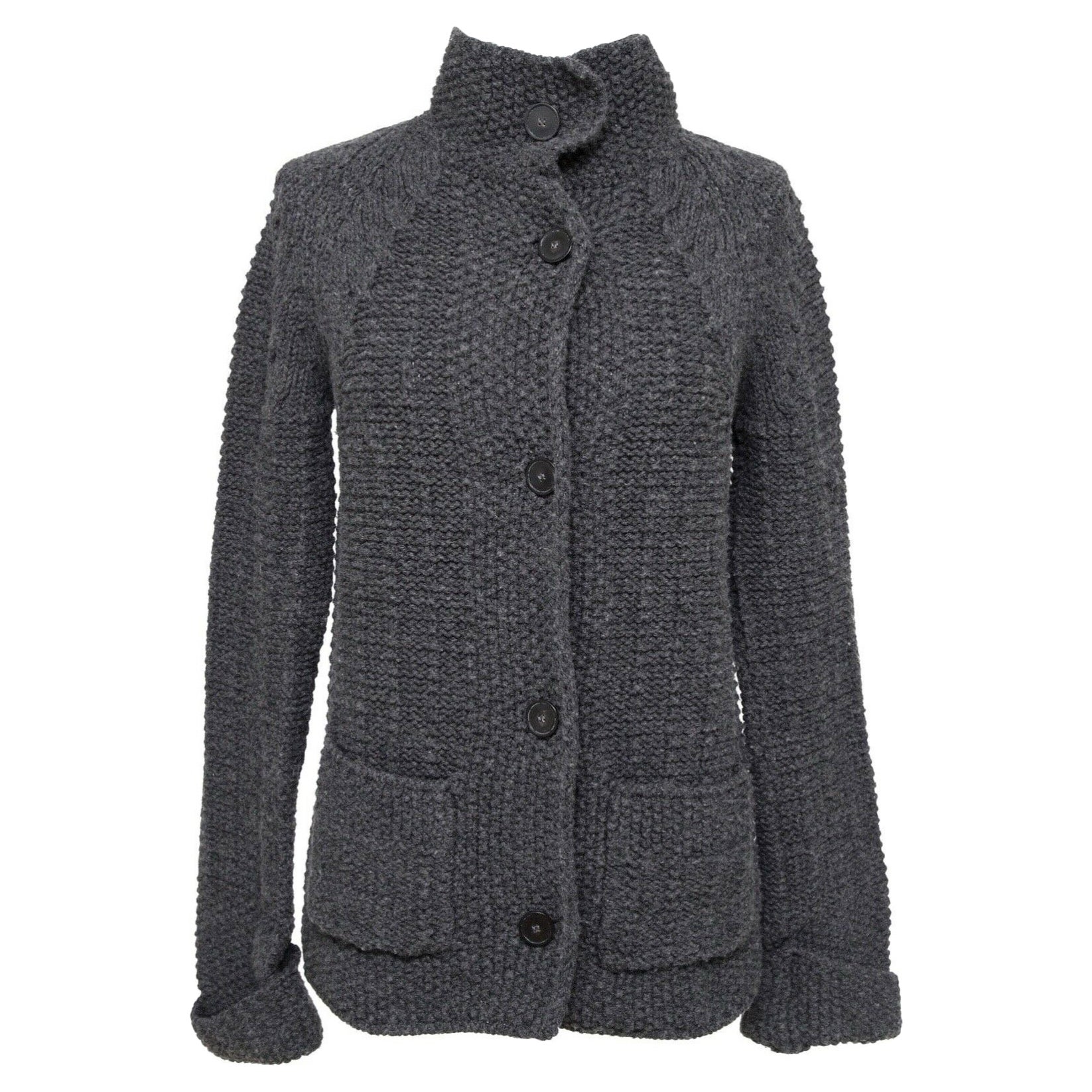 CHLOE Sweater Cardigan Knit Jacket CHARCOAL GREY Long Sleeve Sz XS 2011 For Sale