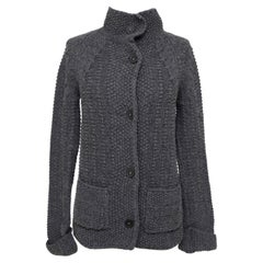 CHLOE Cardigan Maglione Giacca CHARCOAL GREY Manica Lunga Sz XS 2011