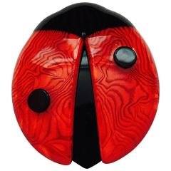 Lea Stein Retro Ladybug Brooch