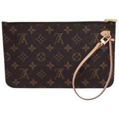 Brand new Louis Vuitton Neverfull Mm/ GM Pochette in Monogram with Beige lining 