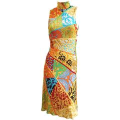 GIANNI VERSACE Print Jersey Dress with Side Snap Detail 1