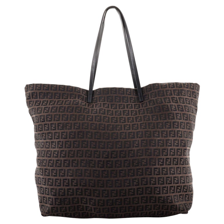 Fendi Roll Tote Zucchino Canvas Large For Sale at 1stDibs