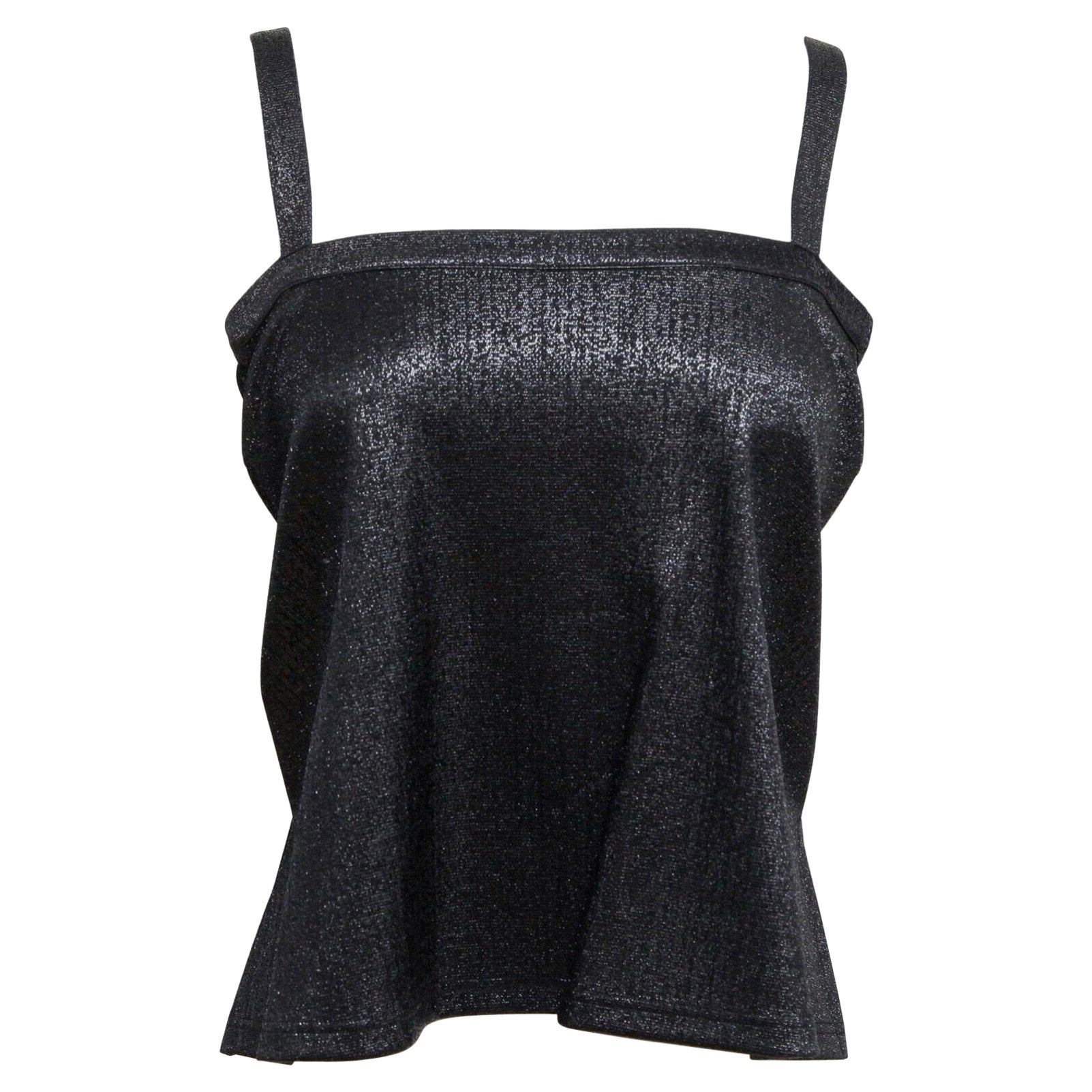 Chanel 2026 Striped Knit Short-Sleeve Top Black White Wool Nylon