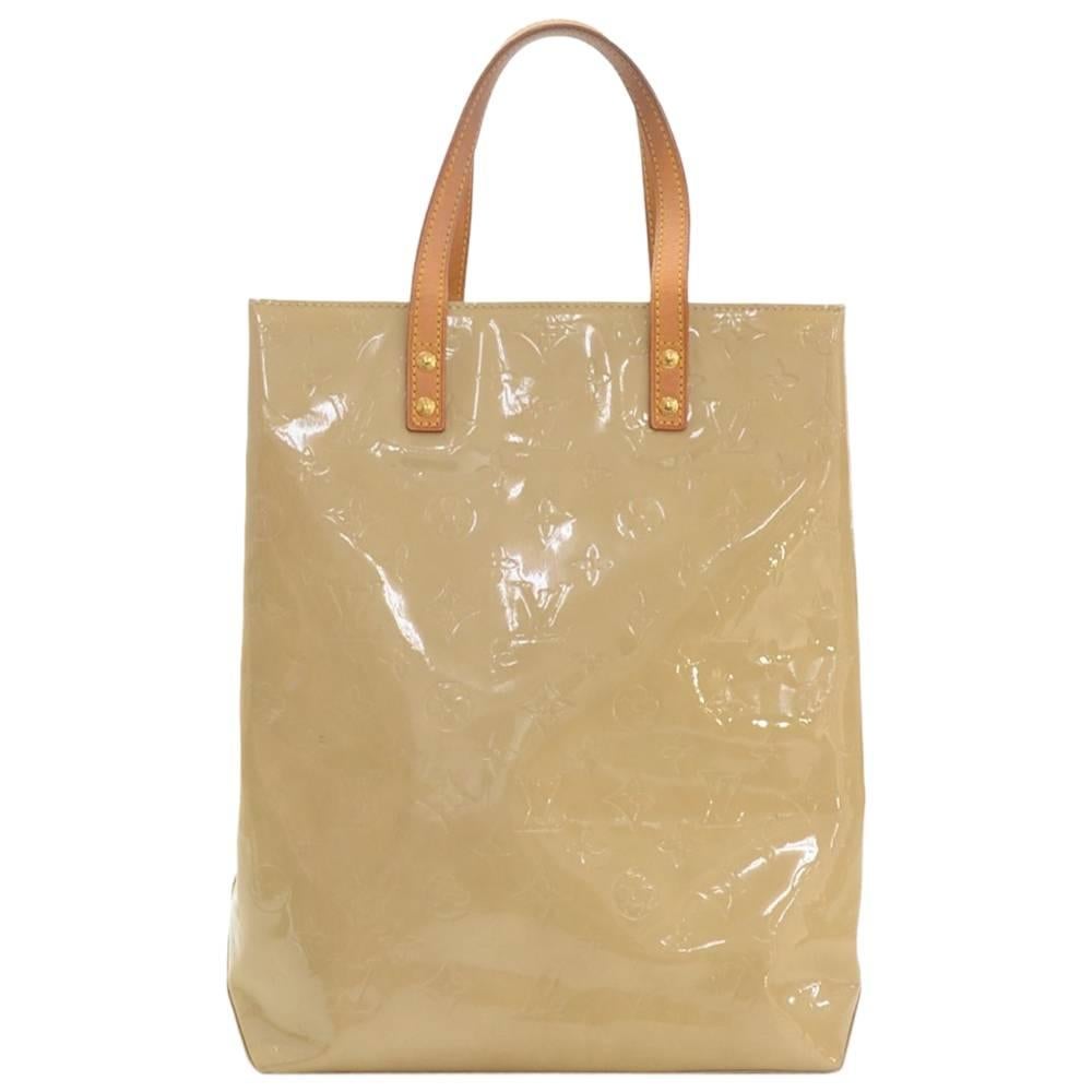 Louis Vuitton Reade MM Beige Vernis Leather Hand Bag