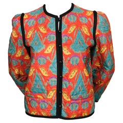 1979 YVES SAINT LAURENT silk IKAT quilted RUNWAY jacket