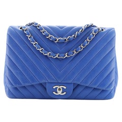 Chanel Classic Single Flap Bag Chevron Lambskin Jumbo