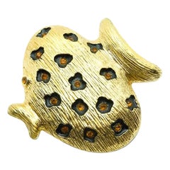 Unique Vintage Leopard Fish Brooch, 80s