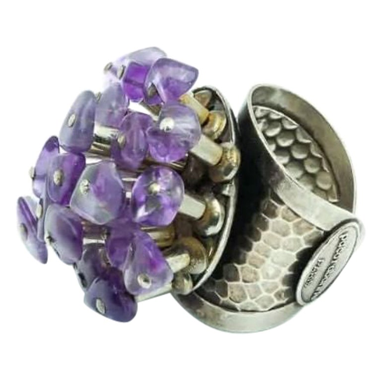Spectacular Paco Rabanne Vintage Amethyst Purple Ring, c.1980-90 For Sale