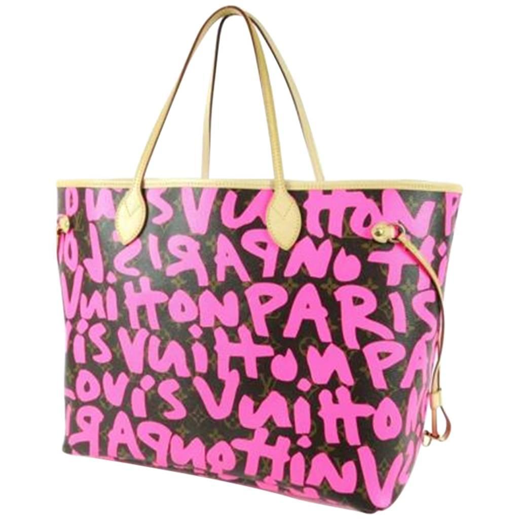 Pink and white Mini Alma bag Graffiti Collection by Stephen Sprouse Louis  Vuitton For Sale at 1stDibs